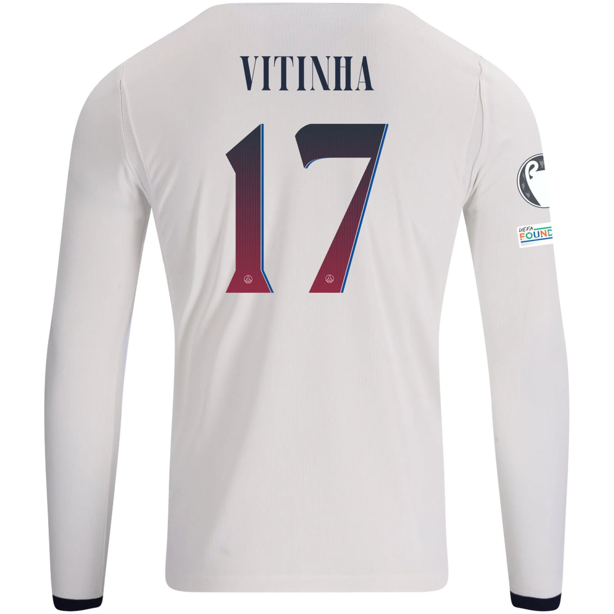 Men's Replica Vitinha Paris Saint-Germain Long Sleeve Away Jersey 26/27 UCL