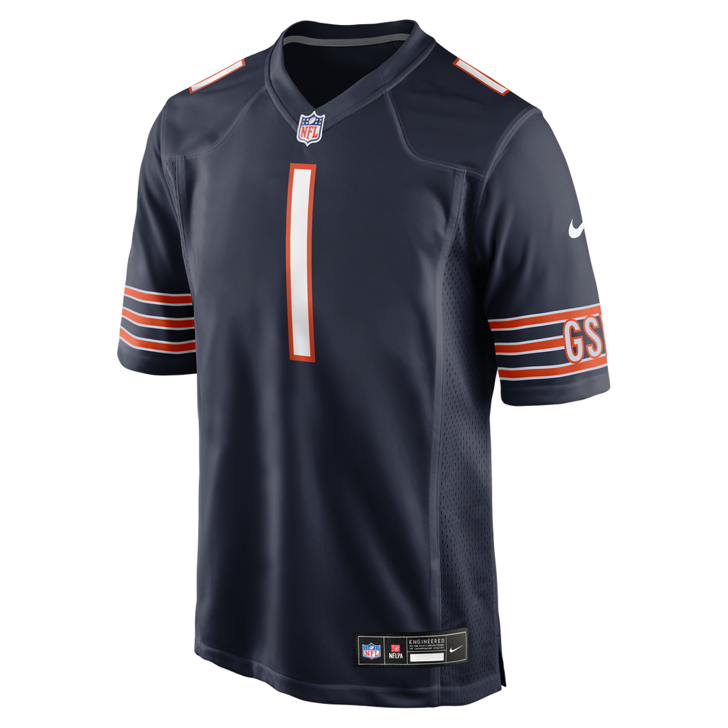 Men's Chicago Bears Number 1 Groom Navy