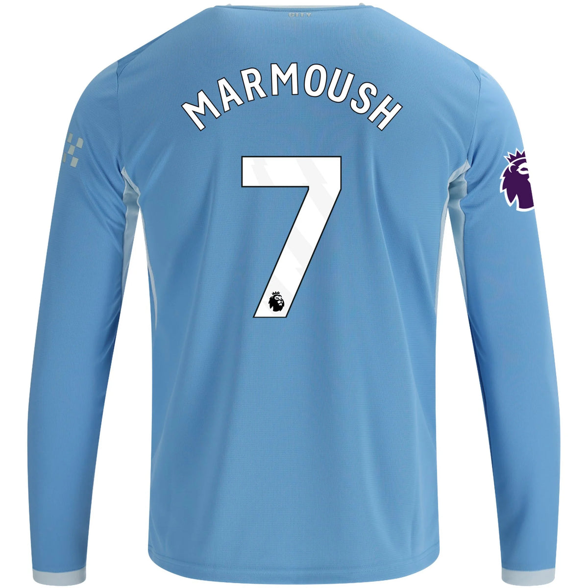 Men's Replica Marmoush Manchester City Long Sleeve Home Jersey 26/27