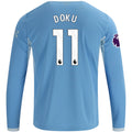 Men's Replica Doku Manchester City Long Sleeve Home Jersey 26/27