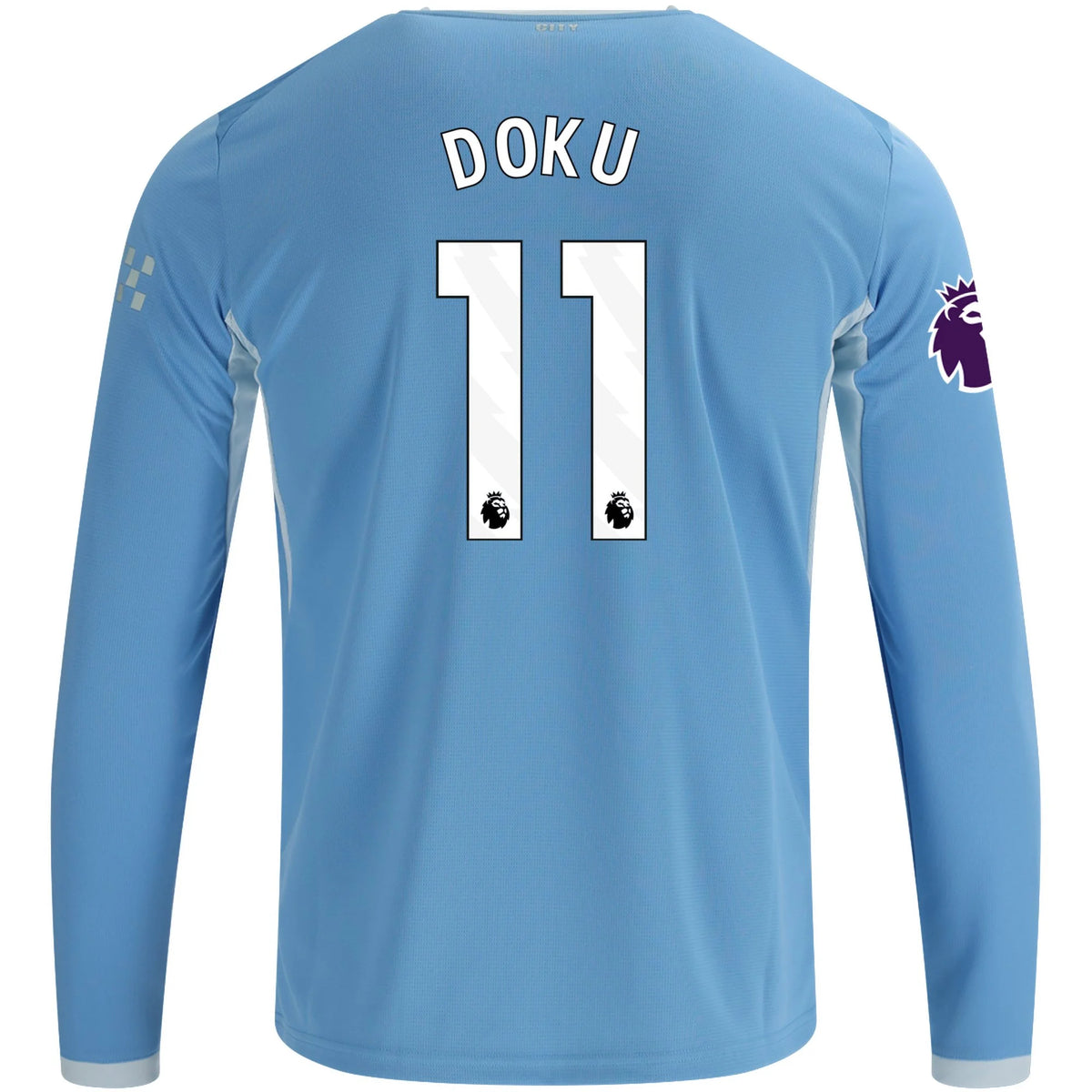 Men's Replica Doku Manchester City Long Sleeve Home Jersey 26/27