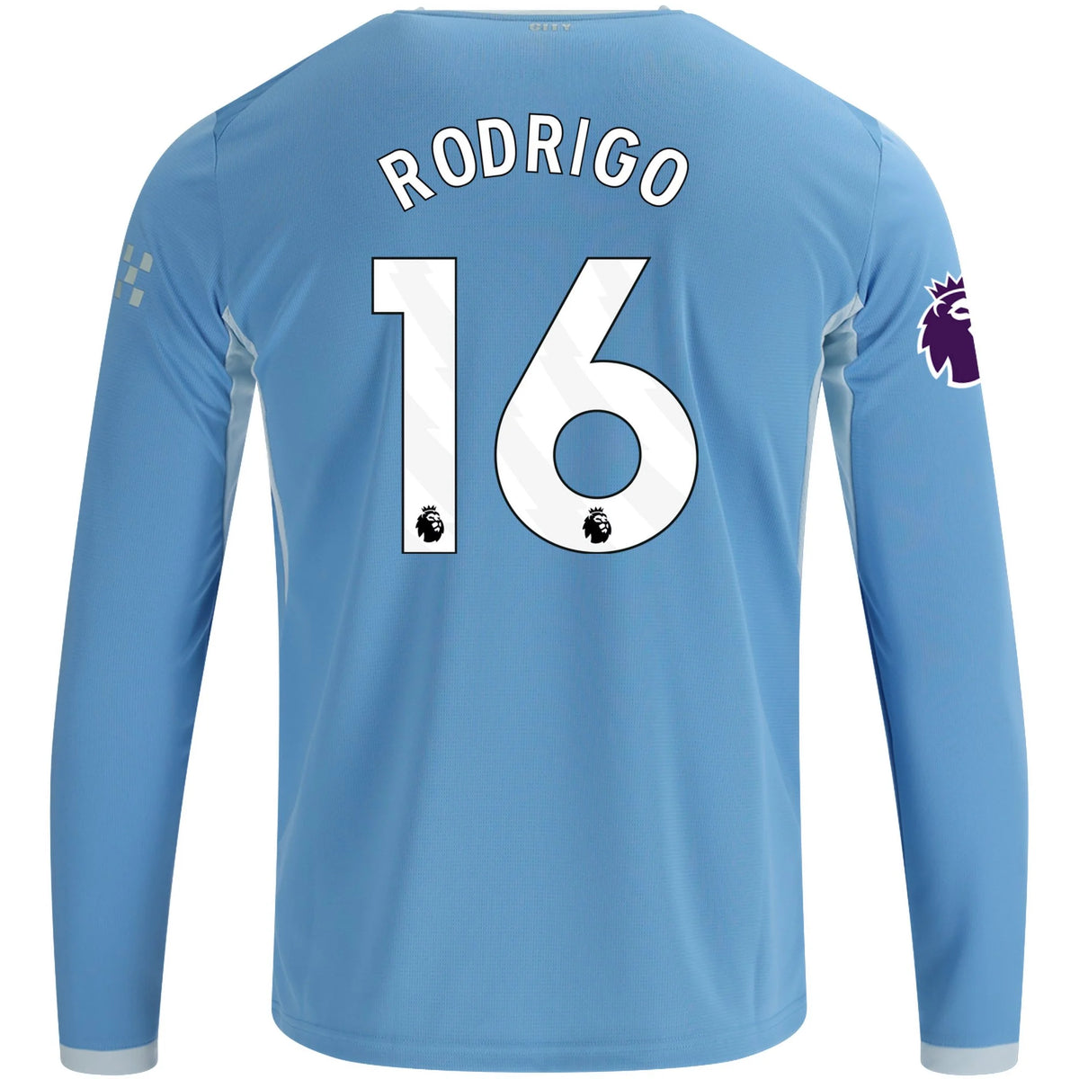 Men's Replica Rodrigo Manchester City Long Sleeve Home Jersey 26/27