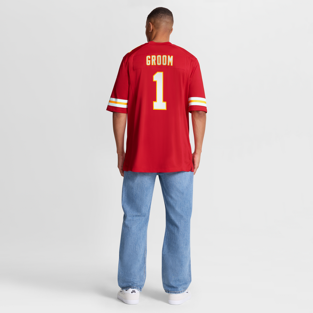 Men's Kansas City Chiefs Number 1 Groom Red