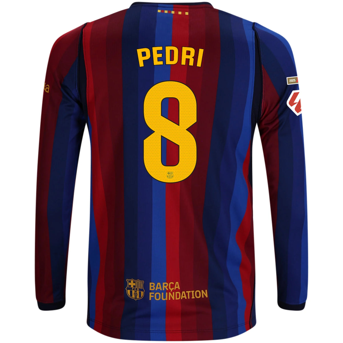 Kid's Replica Pedri Barcelona Long Sleeve Home Jersey 26/27