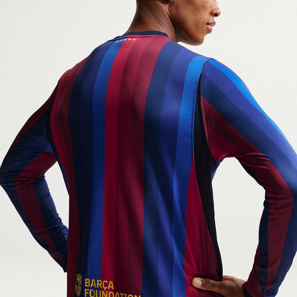 Men's Replica Barcelona Long Sleeve Home Jersey 26/27