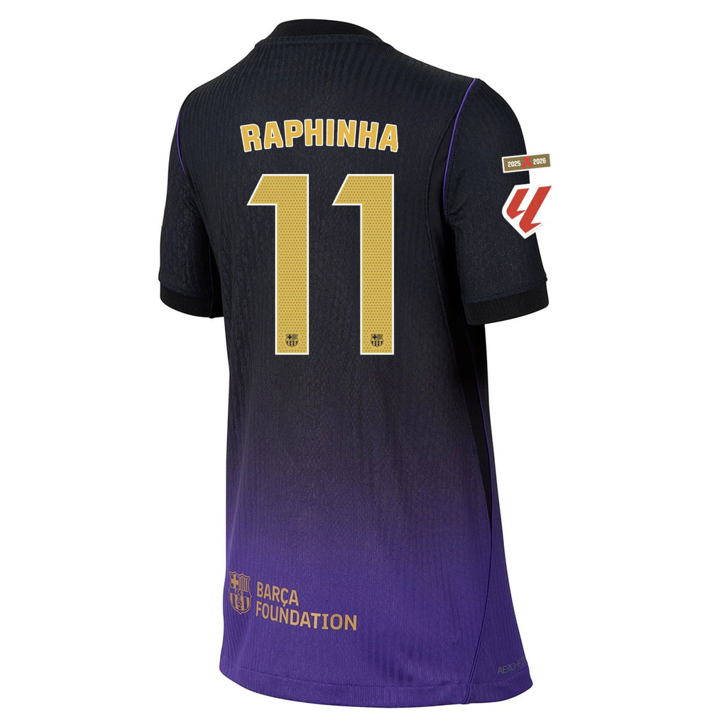 Kid's Authentic Raphinha Barcelona Away Jersey 26/27