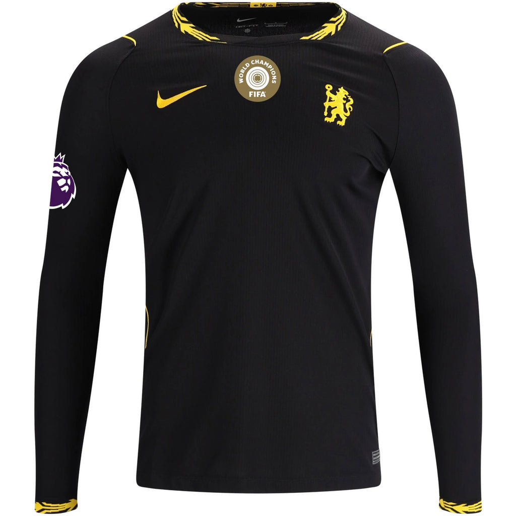 Men's Replica Estevao Chelsea Long Sleeve Away Jersey 26/27