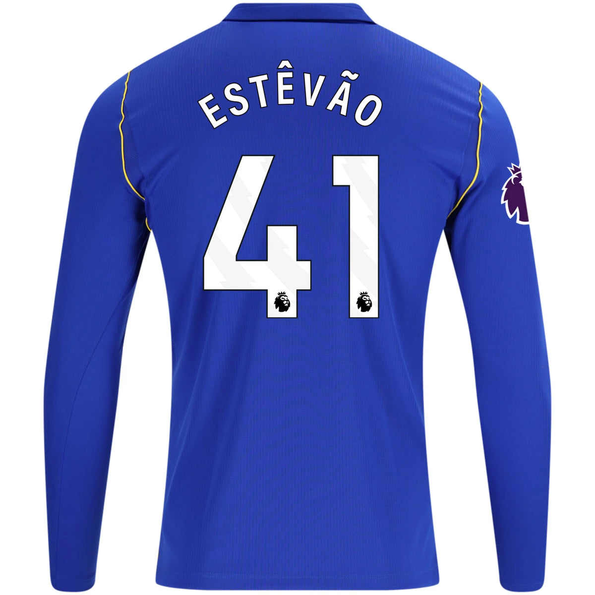 Men's Replica Estevao Chelsea Long Sleeve Home Jersey 26/27