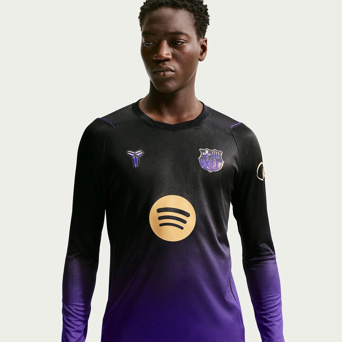 Men's Replica Barcelona Long Sleeve Away Jersey 26/27