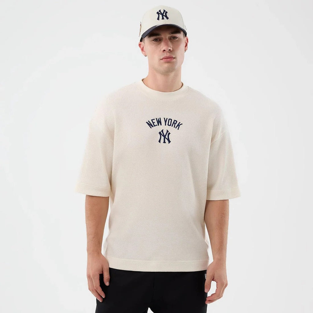 New York Yankees MLB Waffle Box Tee New Era Off White