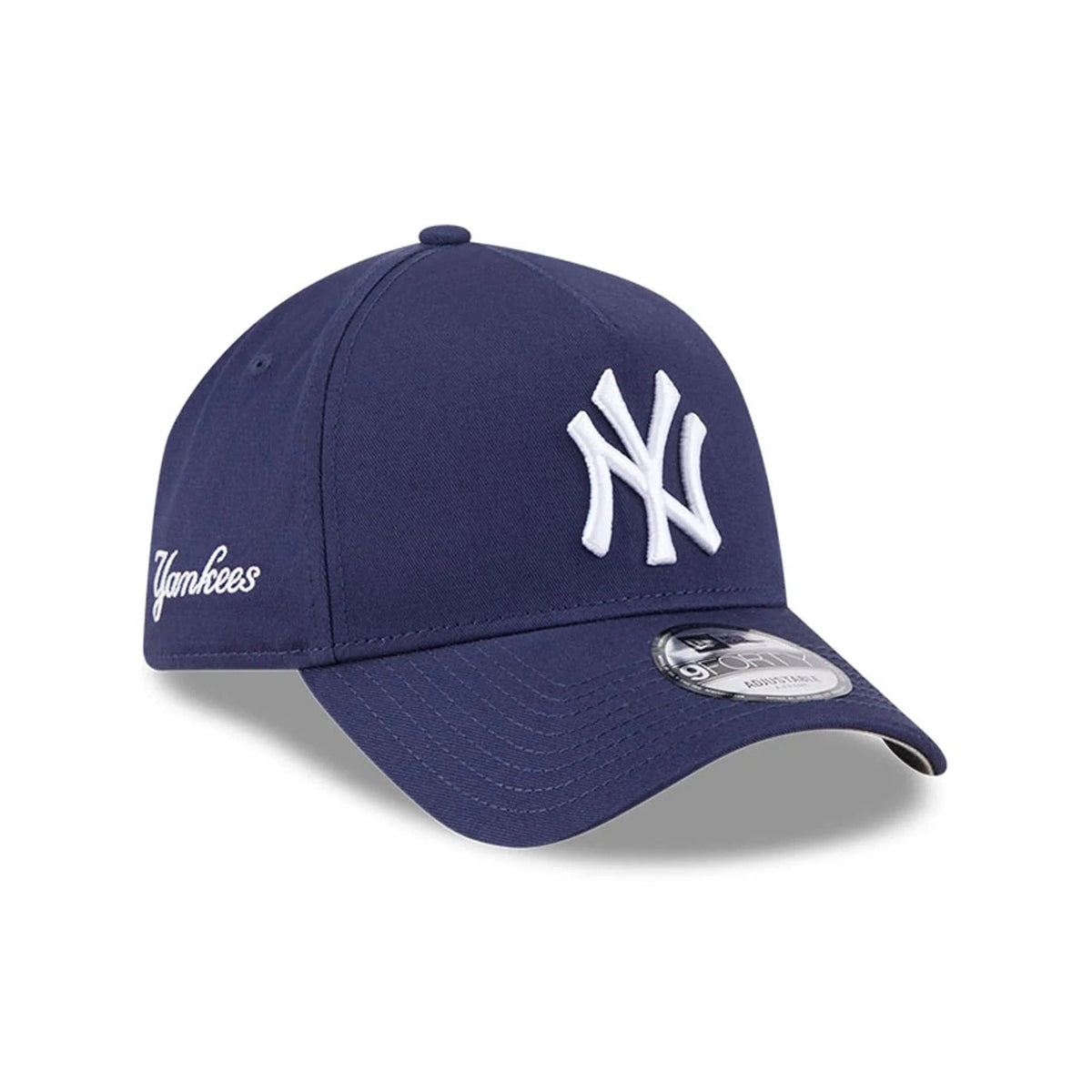 New York Yankees MLB Script A-Frame Snapback New Era Navy